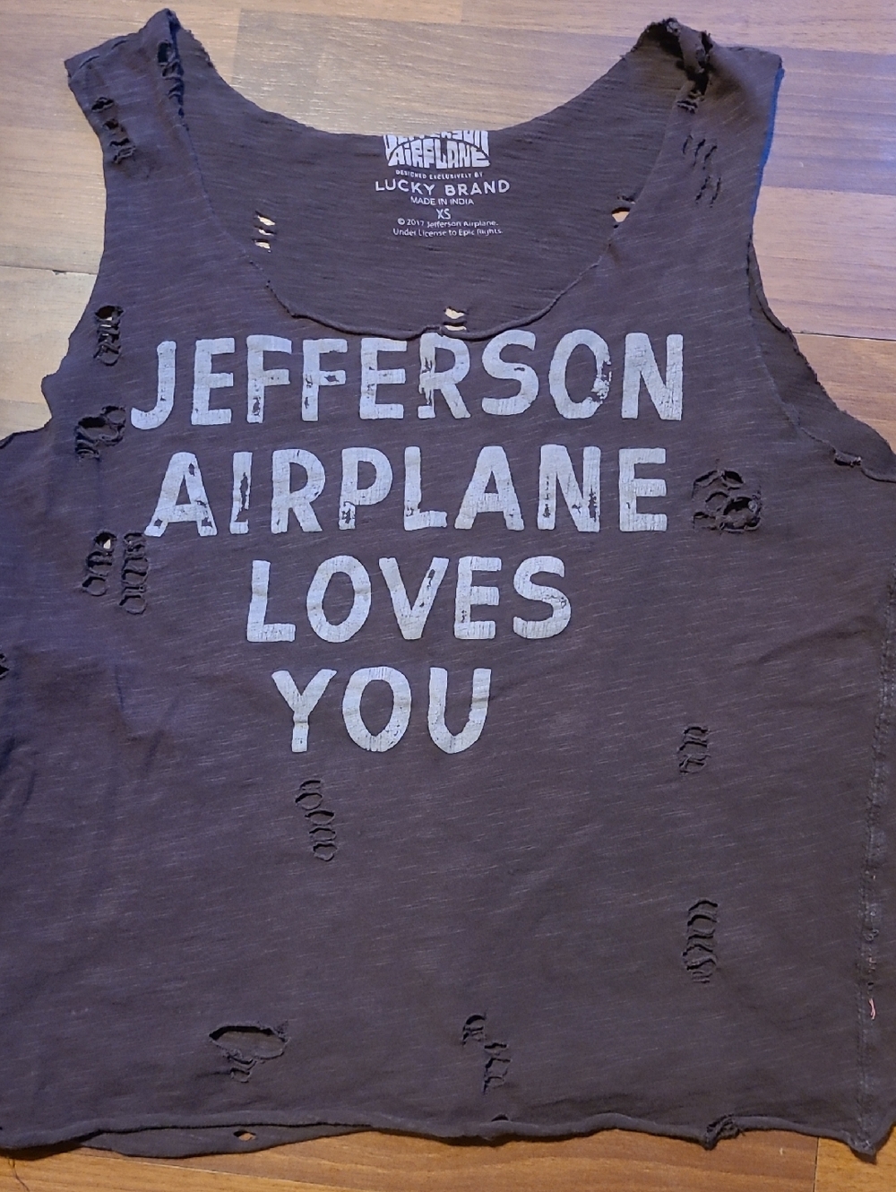 Lucky Brand Purple Distressed Jefferson Airplane Graphic Tank